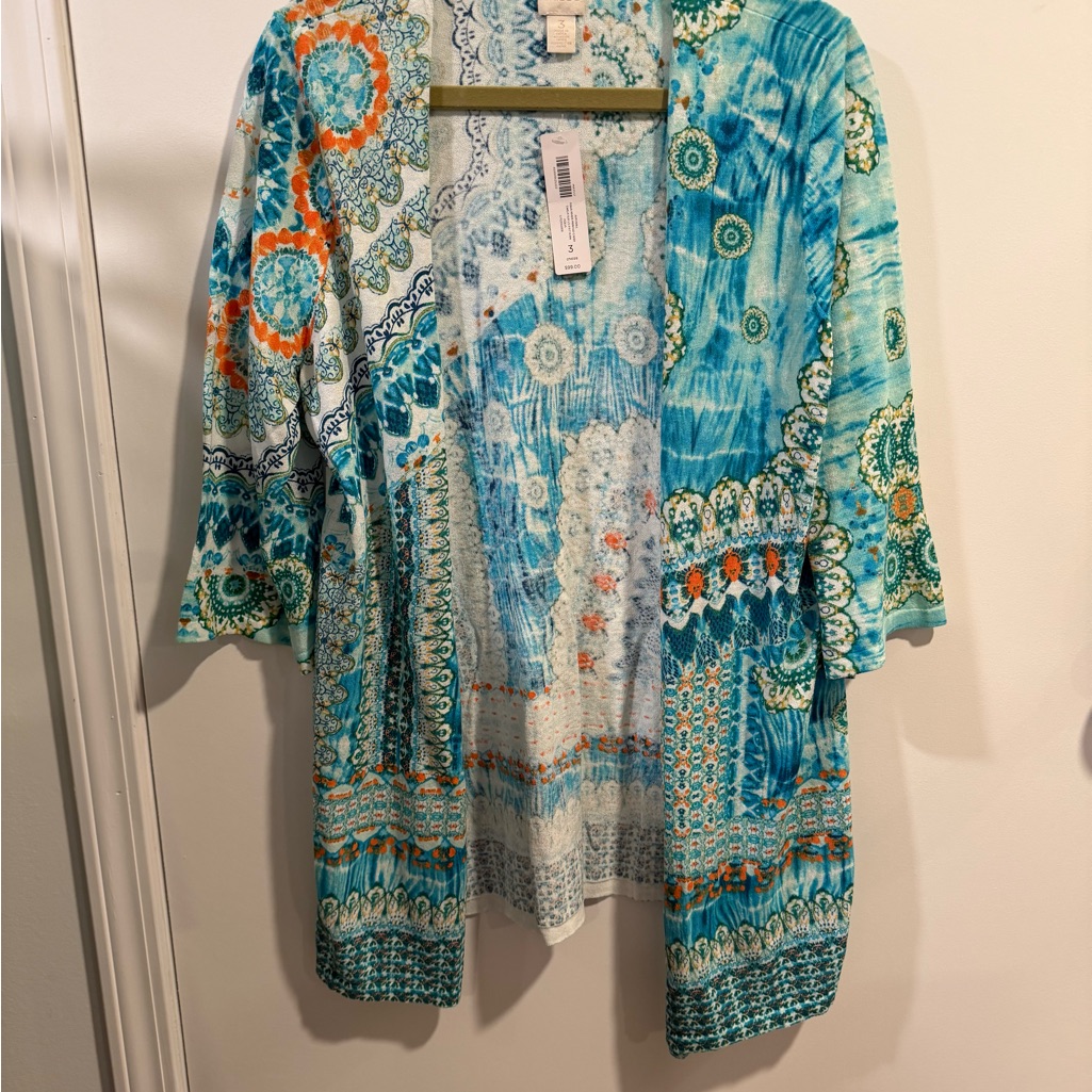 Chico's Multicolor Patterned Kimono